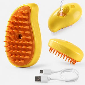 Self Cleaning ABS <b>Pet</b> Hair Massage <b>Brush</b> Steam Grooming Comb for Cats USB Rechargeable Indoor Bathroom Bath Tool - Product Image 1