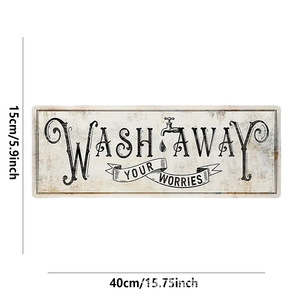 En stock: Placa de puerta estilo rústico americano, decoración de casa de campo, decoración antigua para baño, de madera - Product Image 4