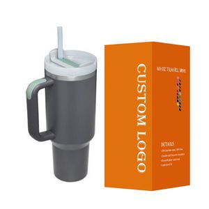 40 Oz Stainless Steel Tumbler Leak-Proof Grey Color Travel Coffee Mug Water Bottle Insulated <b>Cup</b> for Hot <b>Cold</b> Beverages - Product Image 1