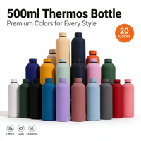 Gourde isotherme classique en acier inoxydable à double paroi de 500 ml, écologique et portable, avec logo personnalisé pour les sports de plein air