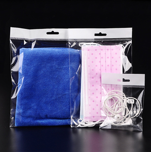 Sacs en plastique transparents imprimés avec logo personnalisé, sacs en cellophane refermables, emballage pour vêtements, sacs OPP auto-adhésifs avec trou de suspension - Product Image 1