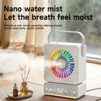 Mini climatiseur portable de bureau extérieur avec 7 lumières LED colorées, ventilateur brumisateur à cinq vitesses, humidificateur pour la maison et l'hôtel