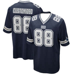 Maillot Cowboys cousu en maille, maillot de football américain à panneaux, vente en gros sur mesure - Product Image 1