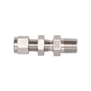 ROKE Stainless Steel SS316 Metric Tubing Connector 2-50mm Double Ferrule Through Plate Straight Through - Product Image 1