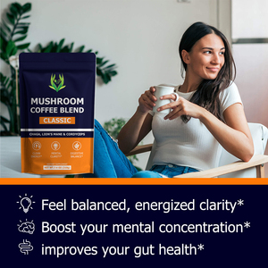 Factory Wholesale Mushroom Coffee Blend Supports Boost Mental Concentration with Chaga Lion's Mane Cordyceps Mushroom Coffee - Product Image 4