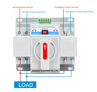 Saklar Transfer Daya MOREDAY MDQ2-63 ATS 2P 3P 4P OEMS ATS Switch AC 220V 4P 63A ATS Opsional 100A