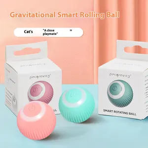 كرة دوارة تفاعلية ذكية أوتوماتيكية من TTT كرة لعبة للكلب والقط مع ضوء