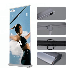 Высококачественный алюминиевый рулонный стенд с широким основанием, сверхпрочная рама для рулонного баннера, напольная рекламная стойка - Product Image 2