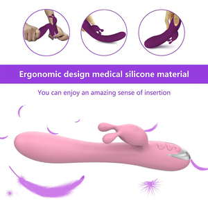 Vibrador de Conejo 2 en 1 Recargable por USB, Silicona de Grado Alimenticio, 10 Velocidades, 100% Impermeable, Vibrador de Bienestar Íntimo para Mujeres - Product Image 5