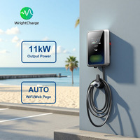 Nuevo Cargador Fijo para Vehículos Eléctricos de 11kW con Temporizador IP65, Tipo 1 J1772, para Carga en el Lugar de Trabajo, Compatibilidad Global, WrightCharge