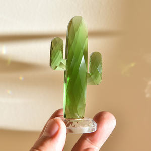 Atrapasueños de <span class=keywords><strong>Cactus</strong></span> de Cristal Tallado y Grabado, Soporte para Anillos, Decoración Ecológica de Lujo para Navidad, Otros Productos de Artesanía - Product Image 4