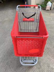 <span class=keywords><strong>HighFly</strong></span> HF-AP180 Anpassbare Farben Amerikanischer Stil 180L Pulverbeschichteter Kunststoff-Einkaufswagen 4 Räder 120-150KG Tragfähigkeit - Product Image 3