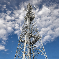 Tour de télécommunication autoportante en treillis d'acier de 80 mètres à 4 poteaux pour usage télécom