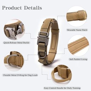 High Quality Heavy Duty Nylon Tactical Personalized Eco-friendly <b>Dog</b> <b>Collar</b> and Leash Set for Small Animals <b>Training</b> - Product Image 5