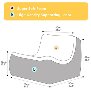Sofá Puff Moderno de Lujo Ligero, Silla Reclinable con Relleno de Esponja, Asiento de Ocio para Balcón, Uso para Adultos y Niños - Product Image 3