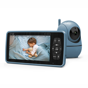 2024 bébé moniteur caméra <span class=keywords><strong>Babyphone</strong></span> 4000mAh batterie Mode ECO conversation bidirectionnelle Vision nocturne 5 pouces bébé moniteur - Product Image 1