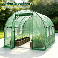 Invernadero de Plástico Profesional de 300x300x200 cm, Invernadero de Jardín Ecológico de Plástico PE, Invernadero de Metal Tratado a Presión