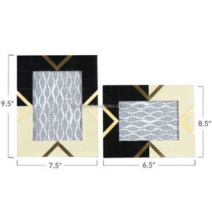 Handmade Resin Wood Brass Photo <b>Frame</b> Rectangle Pattern Design Eco-Friendly Classic Style <b>Wall</b> Mount Home Table Top Decor - Product Image 6