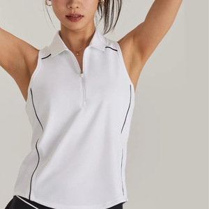 Nouvelles arrivées Ensemble de jupes 2 pièces pour femmes Débardeur à demi-fermeture éclair et jupe taille haute Vêtements de tennis de luxe à la mode Ensembles de jupes de tennis - Product Image 4