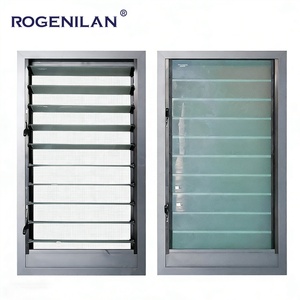 Fenêtre à persiennes en aluminium ventilée et réglable sur mesure avec moustiquaire et verre trempé – Fabrication Rogenilan - Product Image 3
