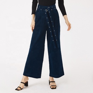 <span class=keywords><strong>Pantaloni</strong></span> invernali <span class=keywords><strong>donna</strong></span> a gamba larga <span class=keywords><strong>bordeaux</strong></span> <span class=keywords><strong>pantaloni</strong></span> larghi in velluto a coste con doppia cintura - Product Image 3