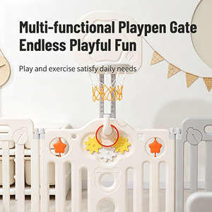 Parc <span class=keywords><strong>de</strong></span> jeux intérieur coloré pour bébés, clôture <span class=keywords><strong>de</strong></span> jeu sans outils, barrière <span class=keywords><strong>de</strong></span> sécurité avec panneaux à thème dauphin - Product Image 6