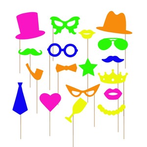New 17 Piece Handheld Photo Props <b>for</b> Black Light Theme <b>Birthday</b> Party <b>Decorations</b> Wholesale - Product Image 5