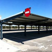 Abri de voiture moderne à structure en acier monopente, abri de jardin en métal, garage extérieur imperméable et résistant au soleil pour appartement, bureau, école