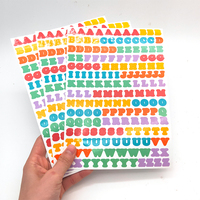 Autocollants d'alphabet étiquettes, étiquettes en couleurs, personnalisées, or arc-en-ciel, paillettes, nouvelle collection, vente en gros