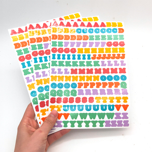 Paquete de pegatinas de alfabeto de varios colores, al por mayor, hoja personalizada de oro, Arco Iris, purpurina, Foiled <span class=keywords><strong>Bullet</strong></span> Journal, etiqueta del alfabeto - Product Image 5