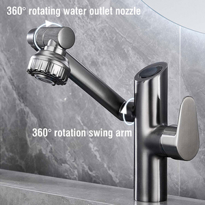 Robinet de lavabo mécanique multifonctionnel SANIPRO avec affichage numérique LED intelligent, rotation libre, robinets de lavabo - Product Image 3