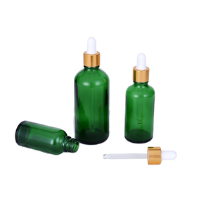Bouteilles compte-gouttes en verre dépoli vert en gros, 5ml, 10ml, 15ml, 30ml, 50ml, 100ml, flacons vides pour huiles essentielles - Product Image 3