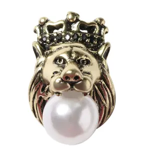 New arrival Impressive retro lion head nail jewelry 3d nail art alloy nail art decorations