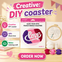 Kit de broderie au point de croix VOSAN DIY pour gâteaux, jouet éducatif pour les 8 ans et plus, créez votre propre ensemble de broderie artisanale avec cerceau à broder