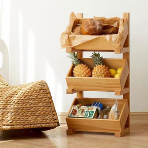 Étagère de rangement multifonctionnelle en bois à 3 niveaux, portable, résistante à l'humidité, pour salle de bain, cuisine, salon, bureau - Product Image 2