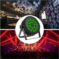 Lampu Par LED Flat 18pcs High Bright 18*15W RGBWA UV DMX Sound Wash untuk Panggung Pernikahan DJ Disko Pesta, Bersertifikasi CE FCC