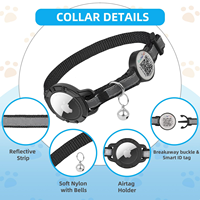 Collier ajustable pour chien avec AirTag, en silicone, NFC, code QR intelligent, étiquette d'identification personnalisée pour animaux de compagnie
