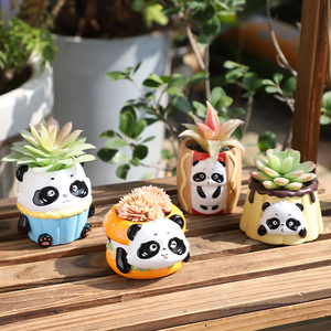 Maceta Creativa de Resina con Forma de Panda y Hamburguesa, Contenedor para Suculentas, Regalo Festivo y Adorable Maceta de Dibujos Animados para el <span class=keywords><strong>Hogar</strong></span> - Product Image 5