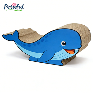 Wholesale Blue Whale Shape Modern <strong>Cat</strong> Scratcher Board Eco-Friendly Corrugated Cardboard Sustainable Durable Carton Packaging - Product Image 2