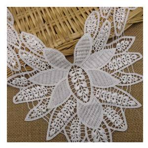 공장 가격 주식 코드 칼라 아플리케 넥 레이스 Cuello De Encaje 보르도 기퓌르 자수 레이스 칼라 - Product Image 1