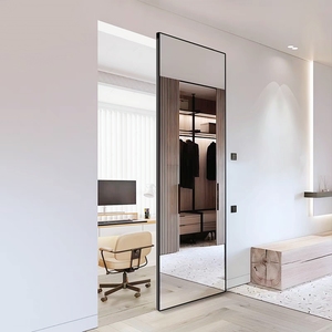 La fábrica de marcos de baño proporciona un sistema de puerta de vidrio <span class=keywords><strong>sin</strong></span> rieles y un perfil de puerta de espejo deslizante para armario - Product Image 1