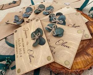 Invitations de <span class=keywords><strong>mariage</strong></span> en bois de luxe Style de conception moderne pour le vrac de Noël - Product Image 6