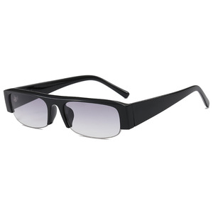 Gafas de Sol Rectangulares de Media Montura con Lentes Degradados, Protección UV380, Unisex, para Exteriores, Estilo Retro para Adultos - Product Image 1