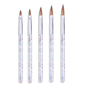 Lot de 5 pinceaux à paillettes pour nail art, pour la sculpture florale, la poudre, le gel acrylique français, pour la manucure et le design - Product Image 1