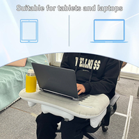 Escritorio Inflable Plegable Compacto para Computadora Portátil, de PVC Flocado, Resistente, Ecológico, Conveniente, Color Gris, para Oficina en Casa y Lectura