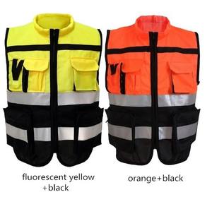 رخيصة سستة الشخصية حماية يعكس متعددة جيوب سترة عاكسة سلامة - Product Image 5