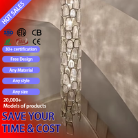 Lustre suspendu en cristal doré DUOMEIJU avec LED, hauteur réglable, lumière blanche chaude 3000K, pour hall d'hôtel, hall d'entrée, luxe