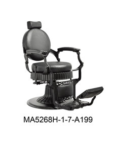 Silla de Salón Elegante Negra de Aluminio para Barbería y Taller con Reclinación y Rotación de 360 Grados - Product Image 1