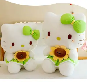 Ornamento de presente de dia dos namorados para meninas, brinquedo de pelúcia de anime de desenho animado fofo em formato de gato, almofadas de pelúcia macias de 35 cm