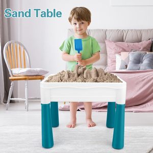 Table d'activités pour enfants 6-en-1, table et chaise avec boîte de rangement, circuit de billes en plastique et blocs de construction pour les tout-petits de 4 <span class=keywords><strong>à</strong></span> 6 ans - Product Image 4